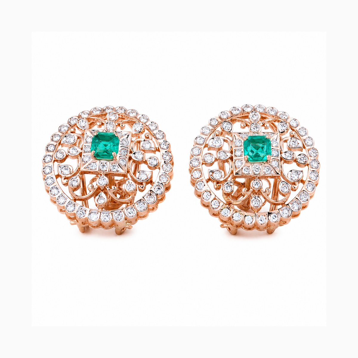 Zarika 18KT Gold Diamond Stud Earrings