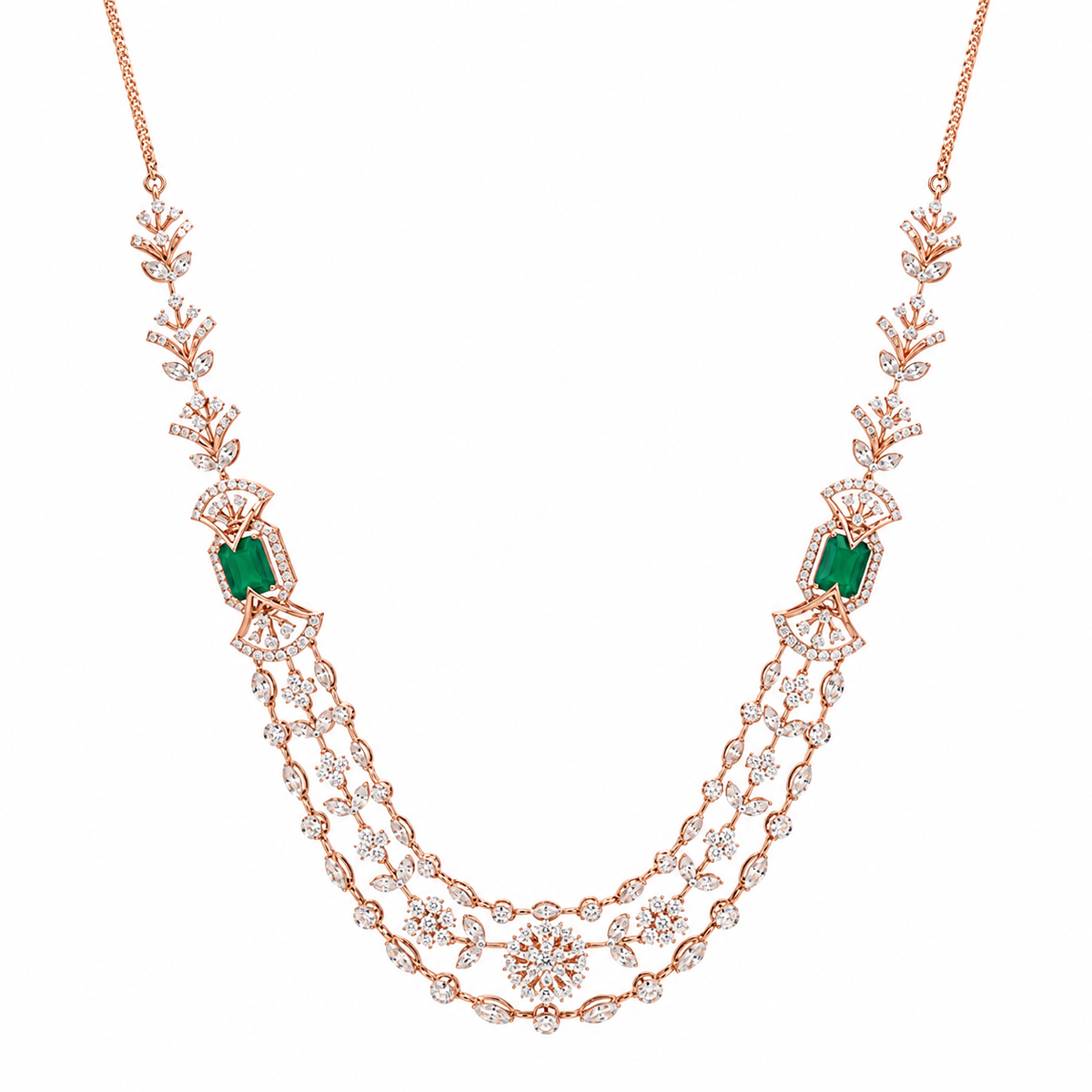 Zariya 14KT Gold Diamond Necklace
