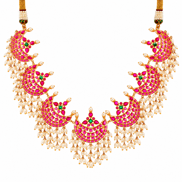 Zarqa Pink 22KT Gold Necklace