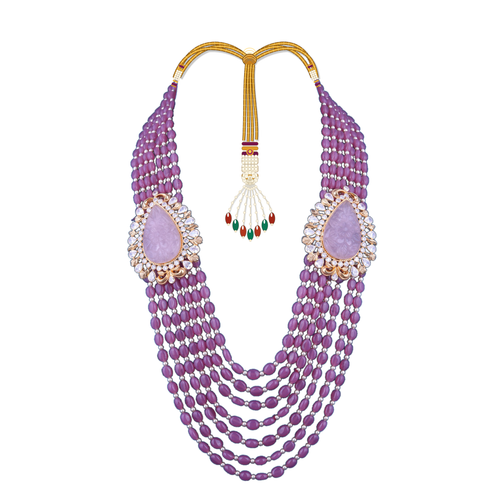 Semi Precious Side Broach Necklace