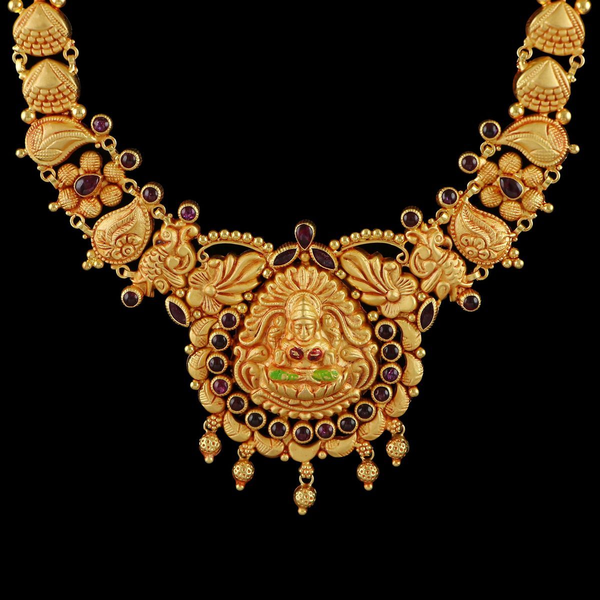 22 KT GOLD RED ANTIQUE HARAM