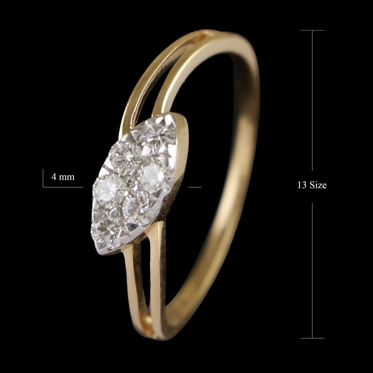 18 KT GOLD DIAMOND LADIES RING