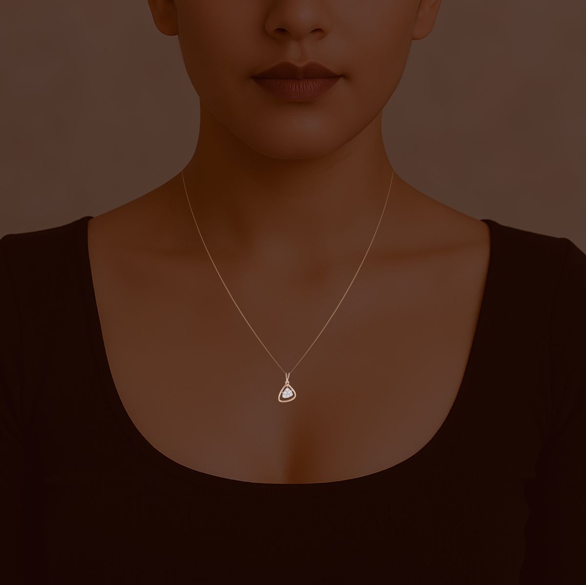 18 KT ROSE GOLD DIAMOND PENDENT