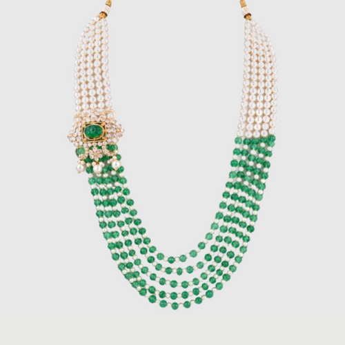 Gold Side Brooch Necklace