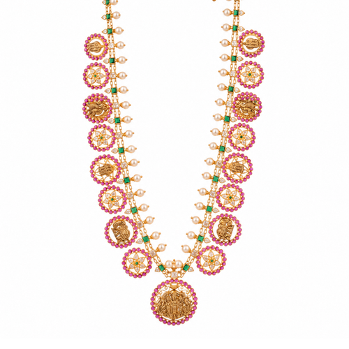 Anvitha 22KT Gold Temple Necklace