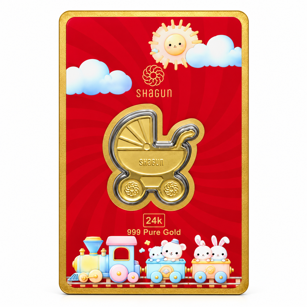 24KT Gold Pushchair Coin for Kids
