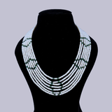 7-Layer Emerald Beads Pearl Necklace