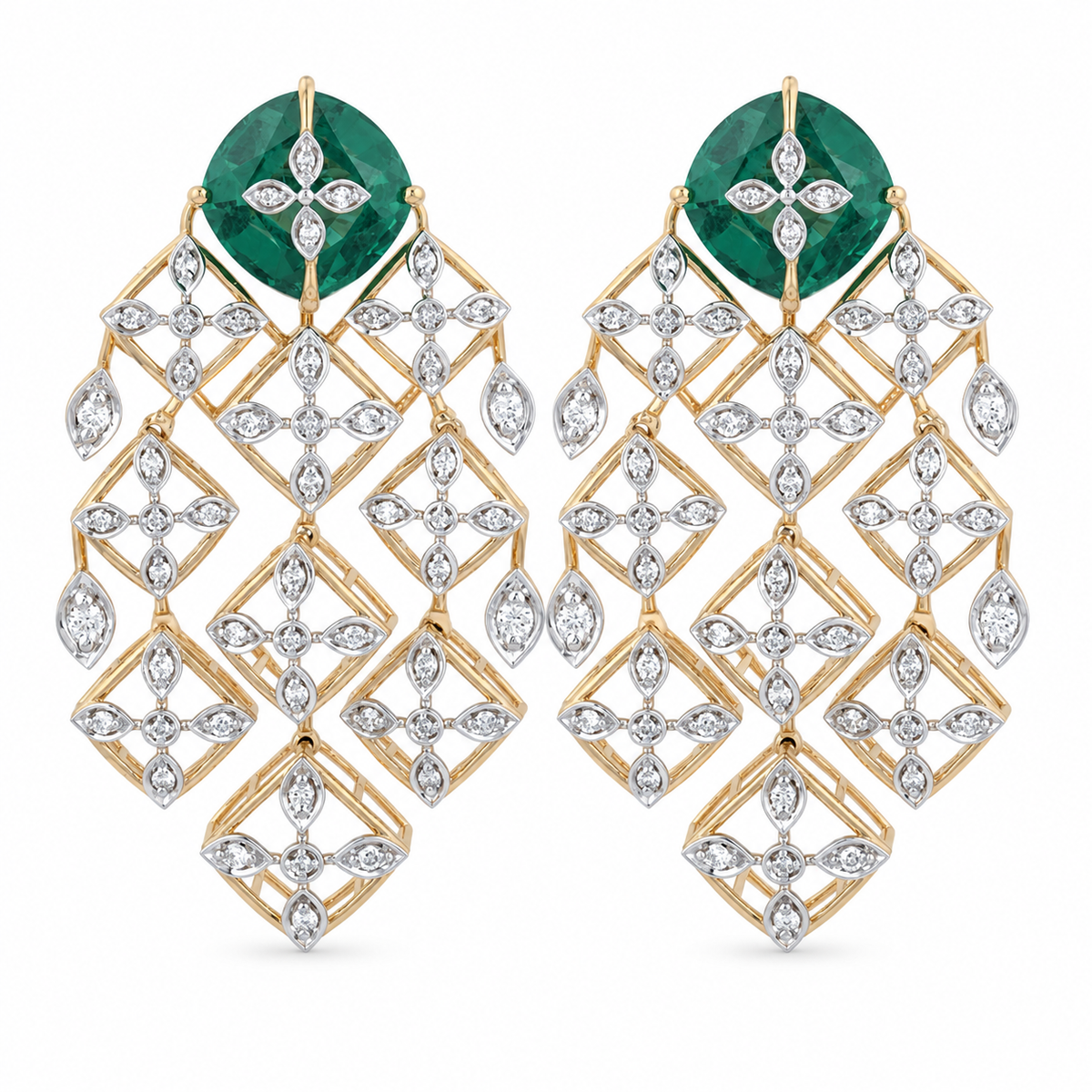 Aaranya 18KT Gold Diamond Drop Earrings