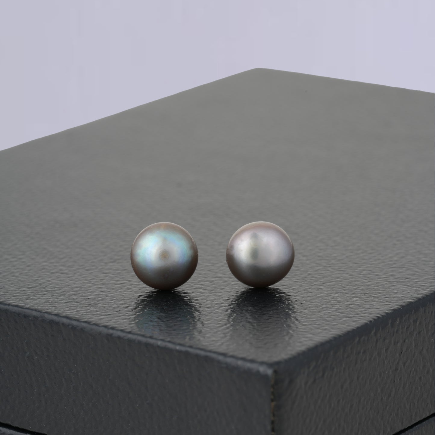 Achromatic Grey Pearl Stud Earrings