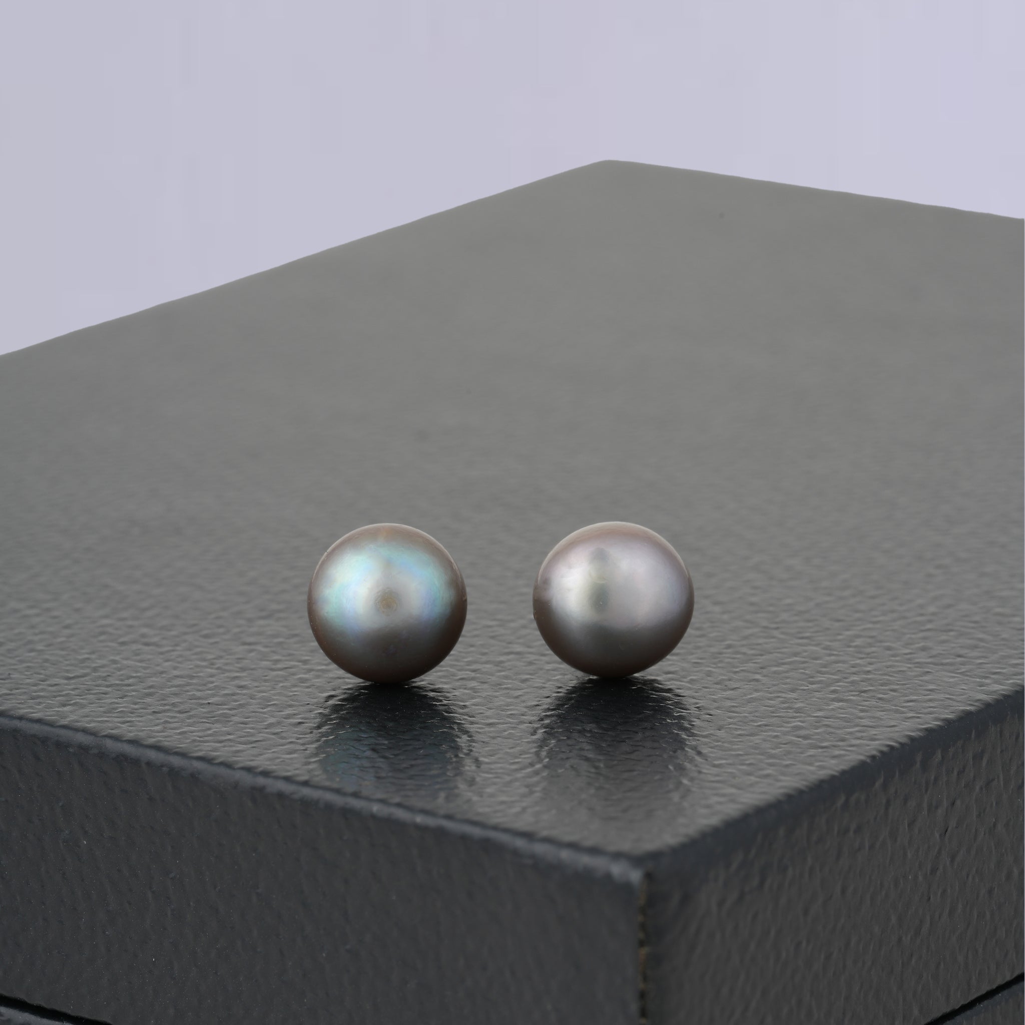 Achromatic Grey Pearl Stud Earrings