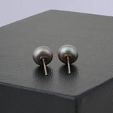 Achromatic Grey Pearl Stud Earrings