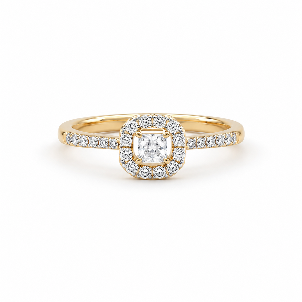 Adele Halo 14KT Gold Diamond Ring