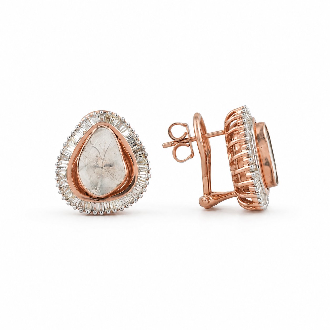 Aditi Polki 14KT Gold Diamond Stud Earrings
