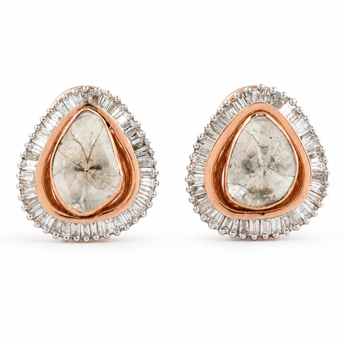 Aditi Polki 14KT Gold Diamond Stud Earrings
