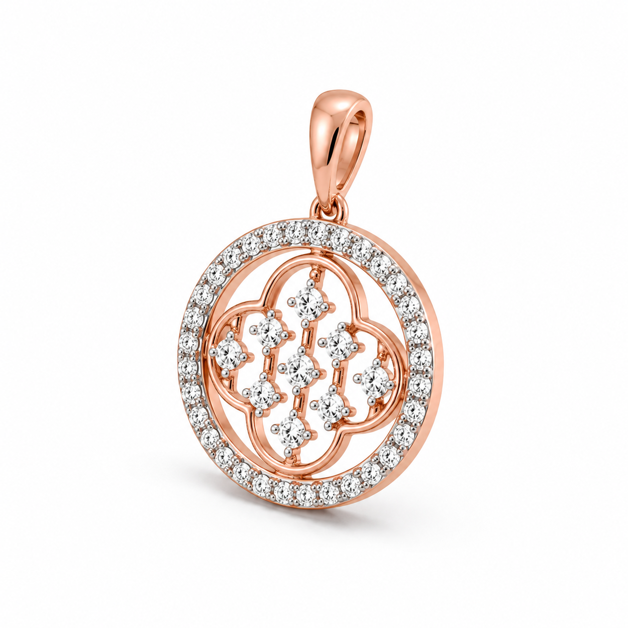 Adorable Flora 18KT Gold Diamond Pendant