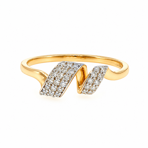 Ahana Twisted 14KT Gold Diamond Ring