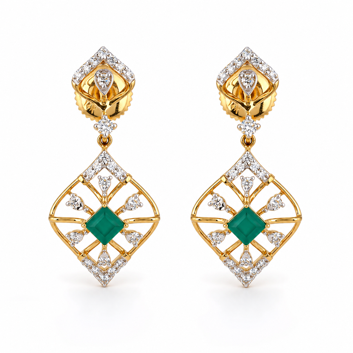 Alira 14KT Gold Diamond Drop Earrings
