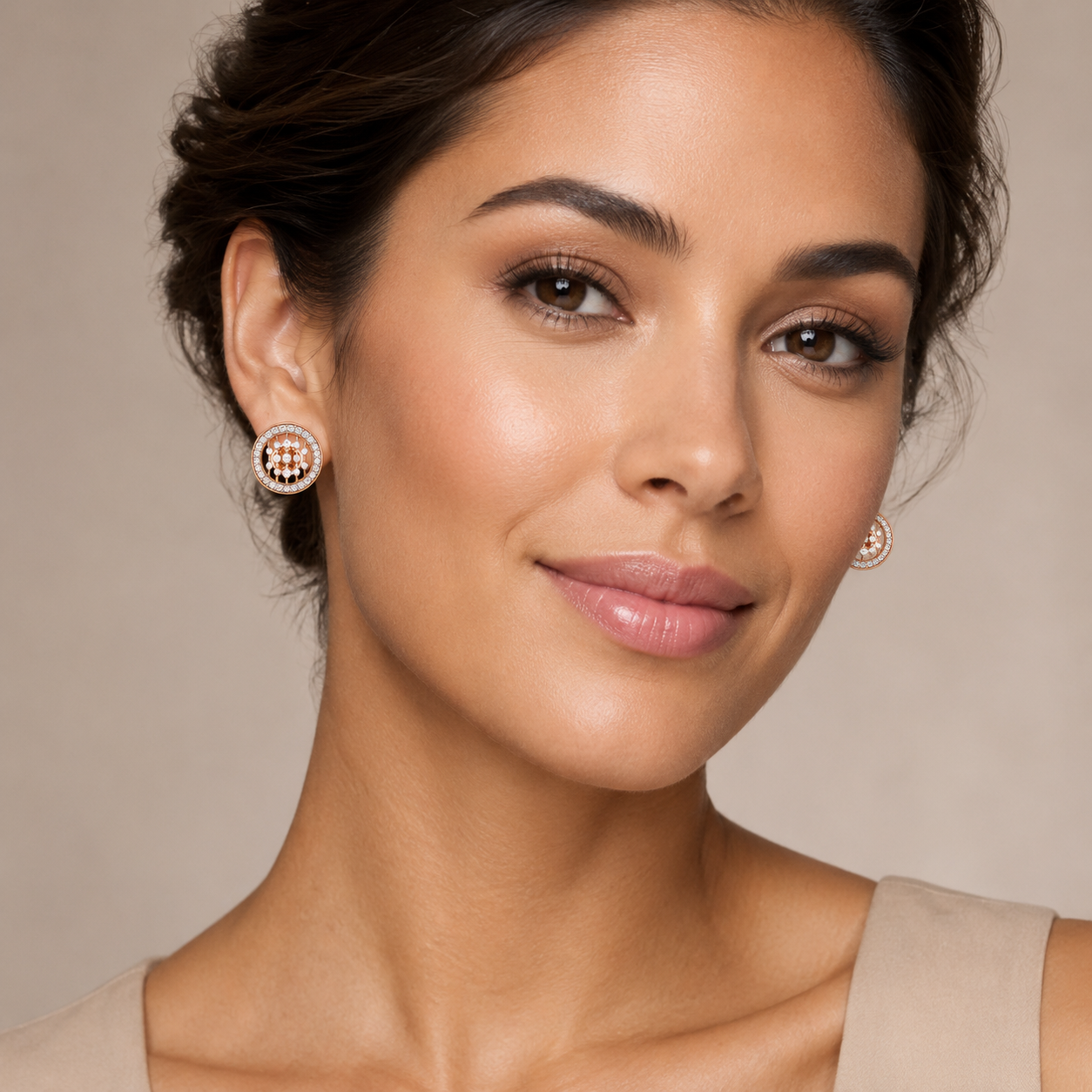 Allure Lines 18KT Gold Diamond Stud Earrings