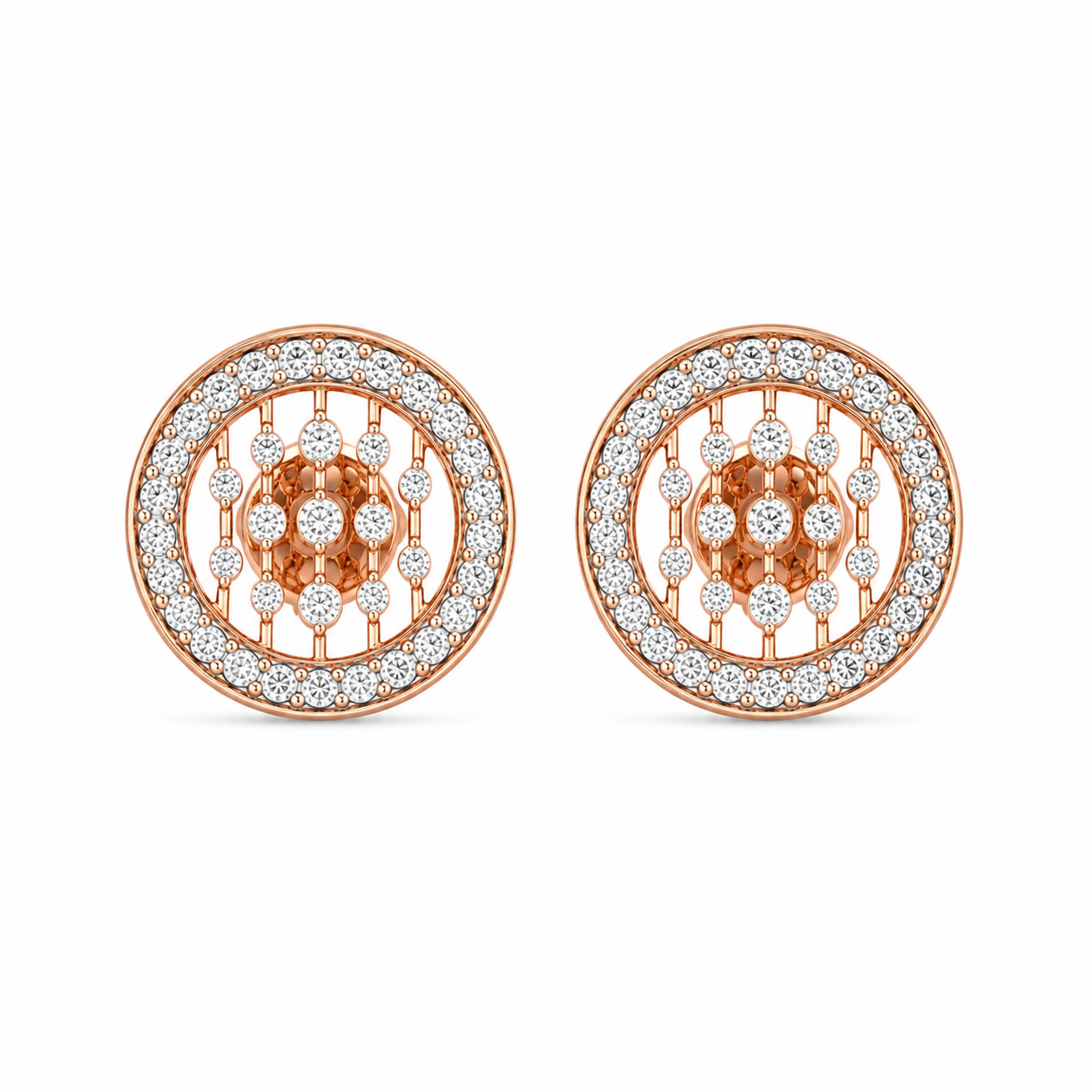 Allure Lines 18KT Gold Diamond Stud Earrings