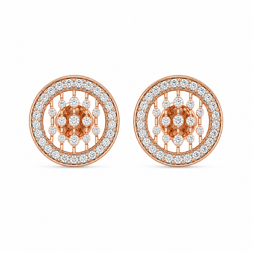 Allure Lines 18KT Gold Diamond Stud Earrings