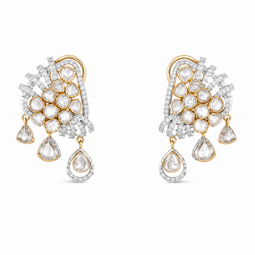 Amira Drop 18KT Gold Diamond Earrings