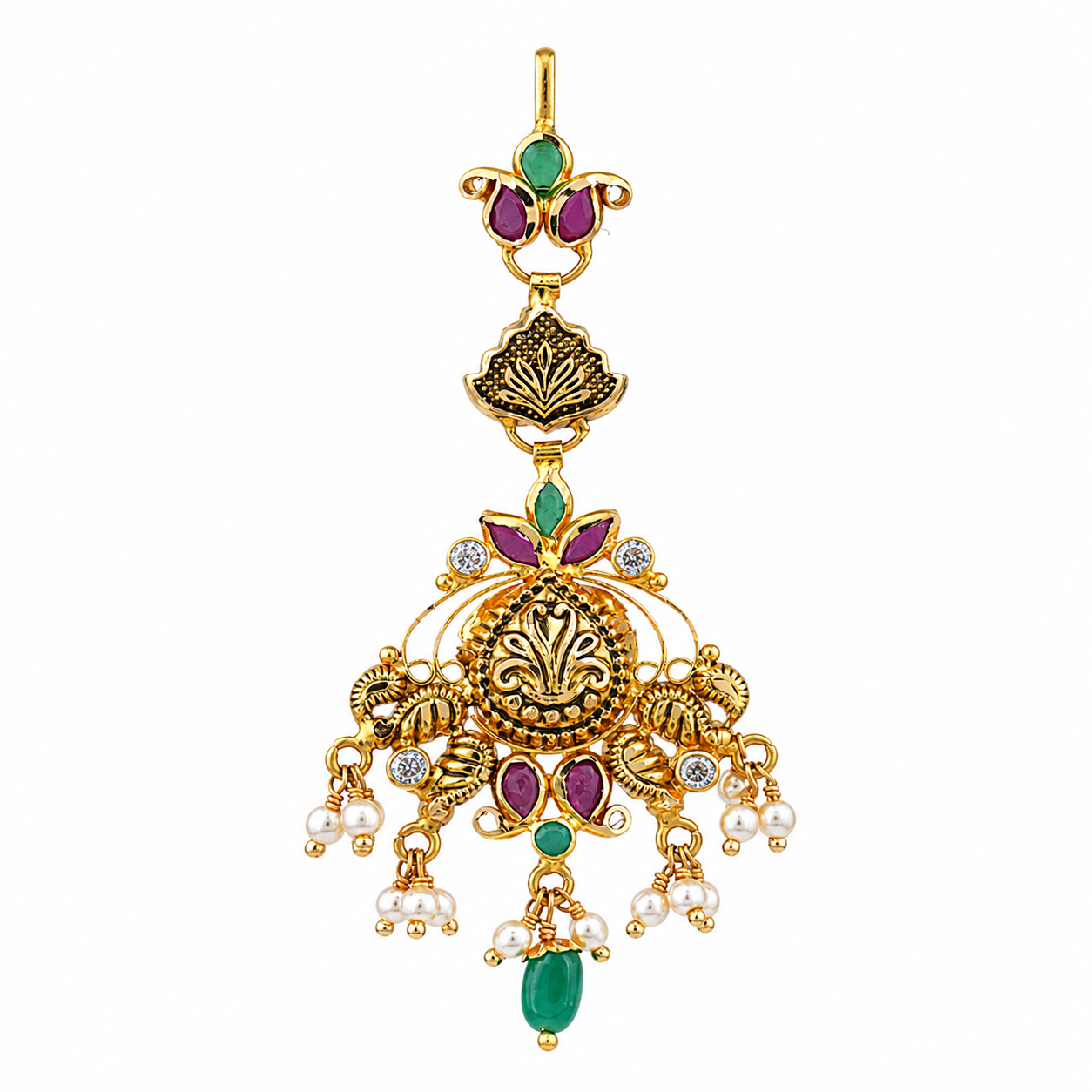Anvita 22KT Gold Antique Maang Tikka