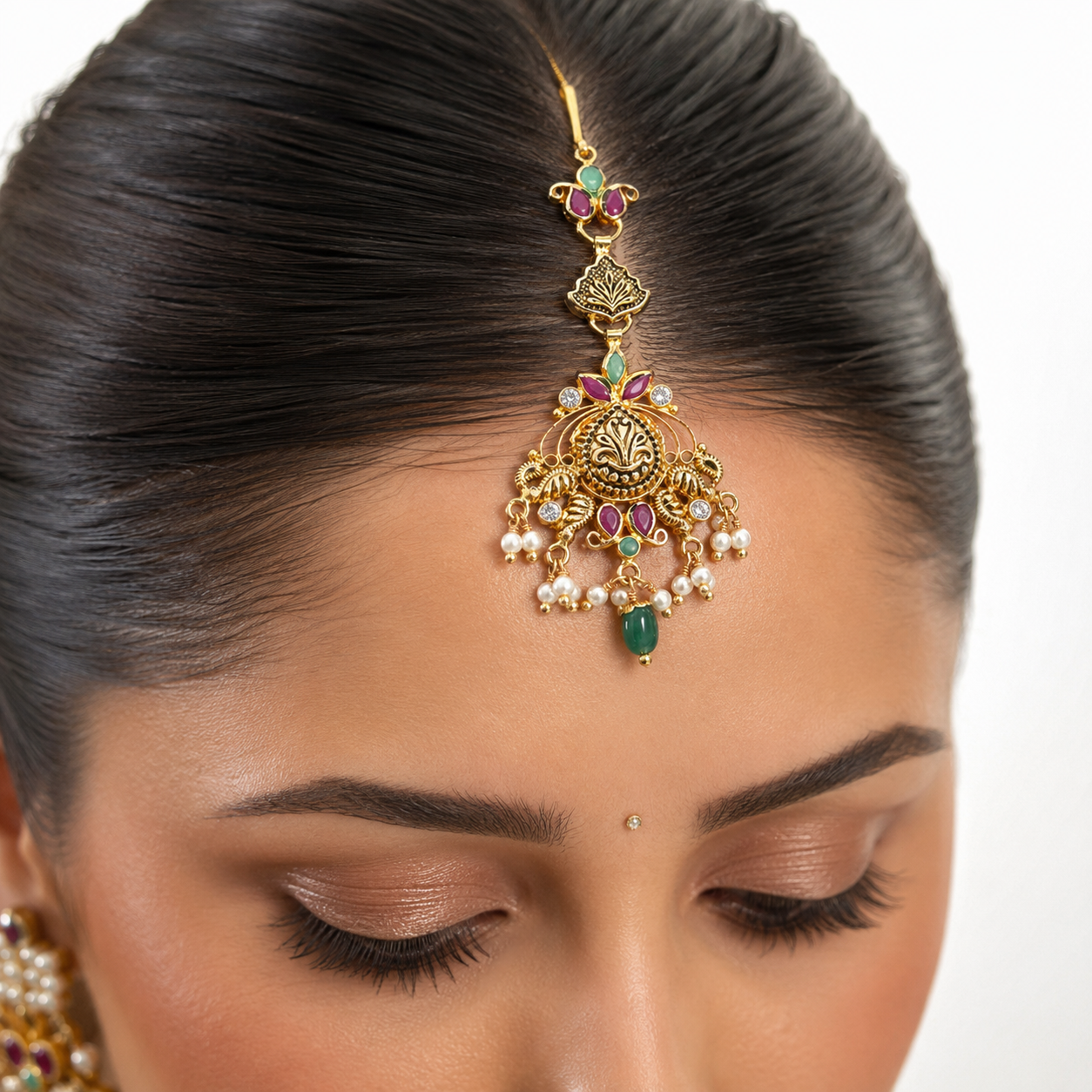 Anvita 22KT Gold Antique Maang Tikka