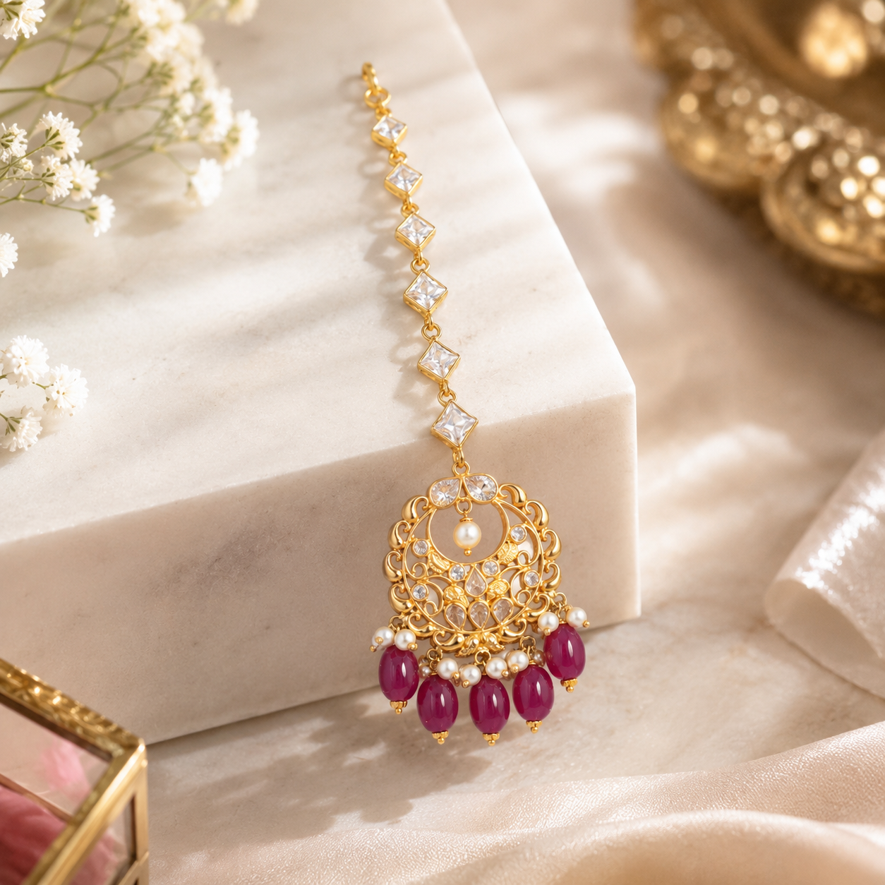 Anya 22KT Gold Maang Tikka