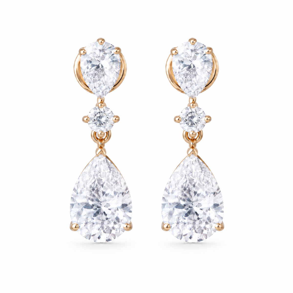 Ava 14KT Lab Grown Diamond Drop Earrings