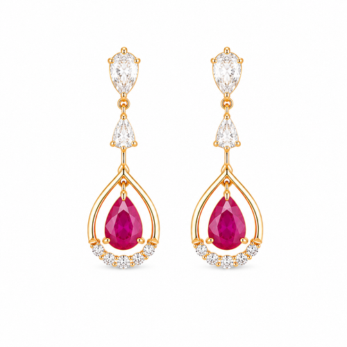 Azure 14KT Gold Diamond Drop Earrings
