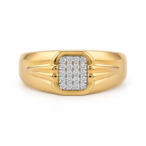 Ben Cluster 14KT Gold Diamond Ring