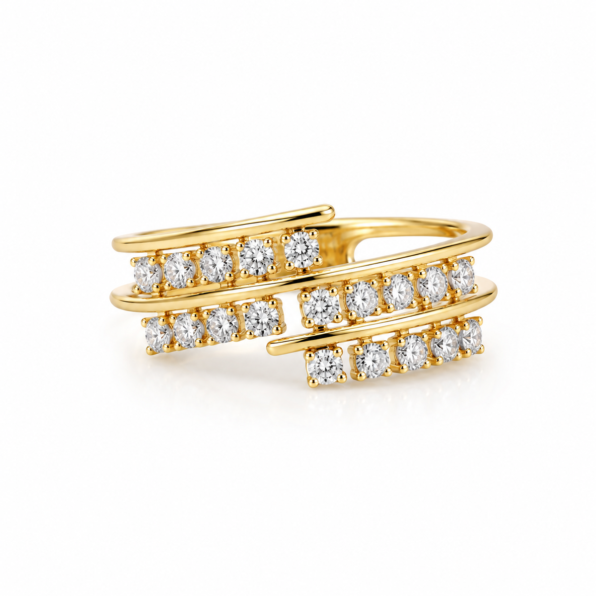 Beyond 14KT Gold Diamond Pave Ring