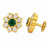 Blossom Base 22KT Gold Diamond Stud Earrings