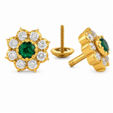 Blossom Base 22KT Gold Diamond Stud Earrings