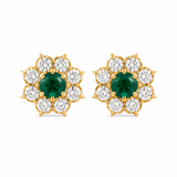 Blossom Base 22KT Gold Diamond Stud Earrings