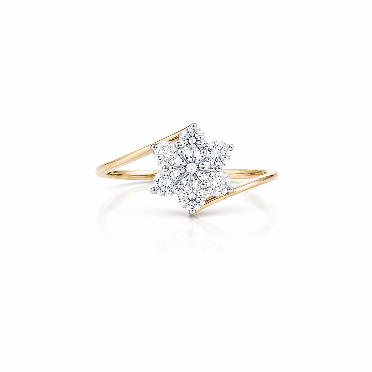 Blossom 14KT Gold Lab Grown Diamond Cluster Ring