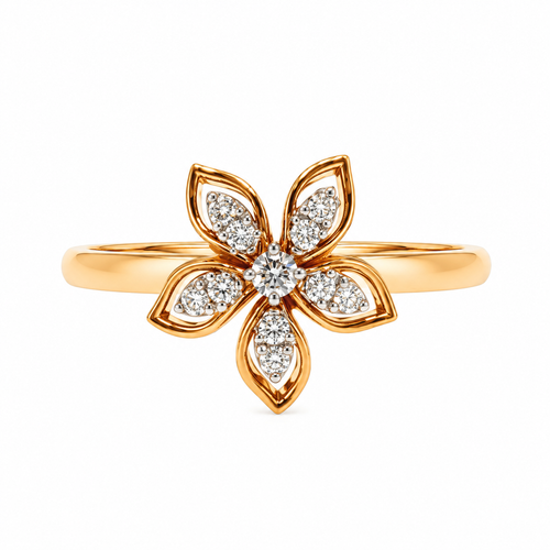 Blossom Twist 14KT Gold Diamond Ring