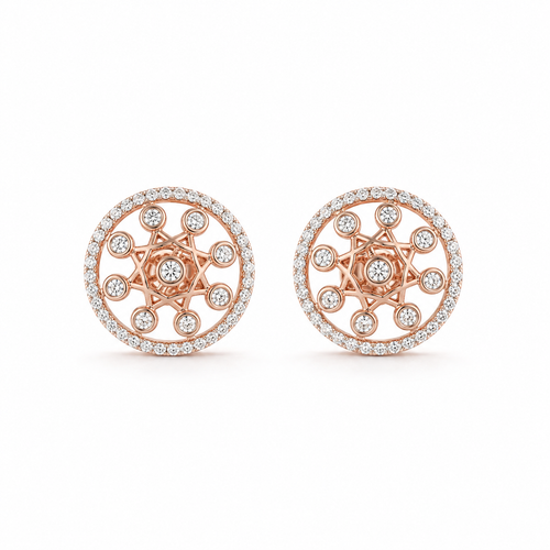 Bright Star 18KT Gold Diamond Stud Earrings