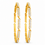 Brilliance Curve 22KT Gold Diamond Bangles
