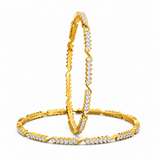 Brilliance Curve 22KT Gold Diamond Bangles