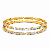 Brilliance Curve 22KT Gold Diamond Bangles