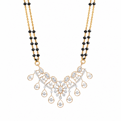 Cascading Bloom 14KT Lab Grown Diamond Mangalsutra