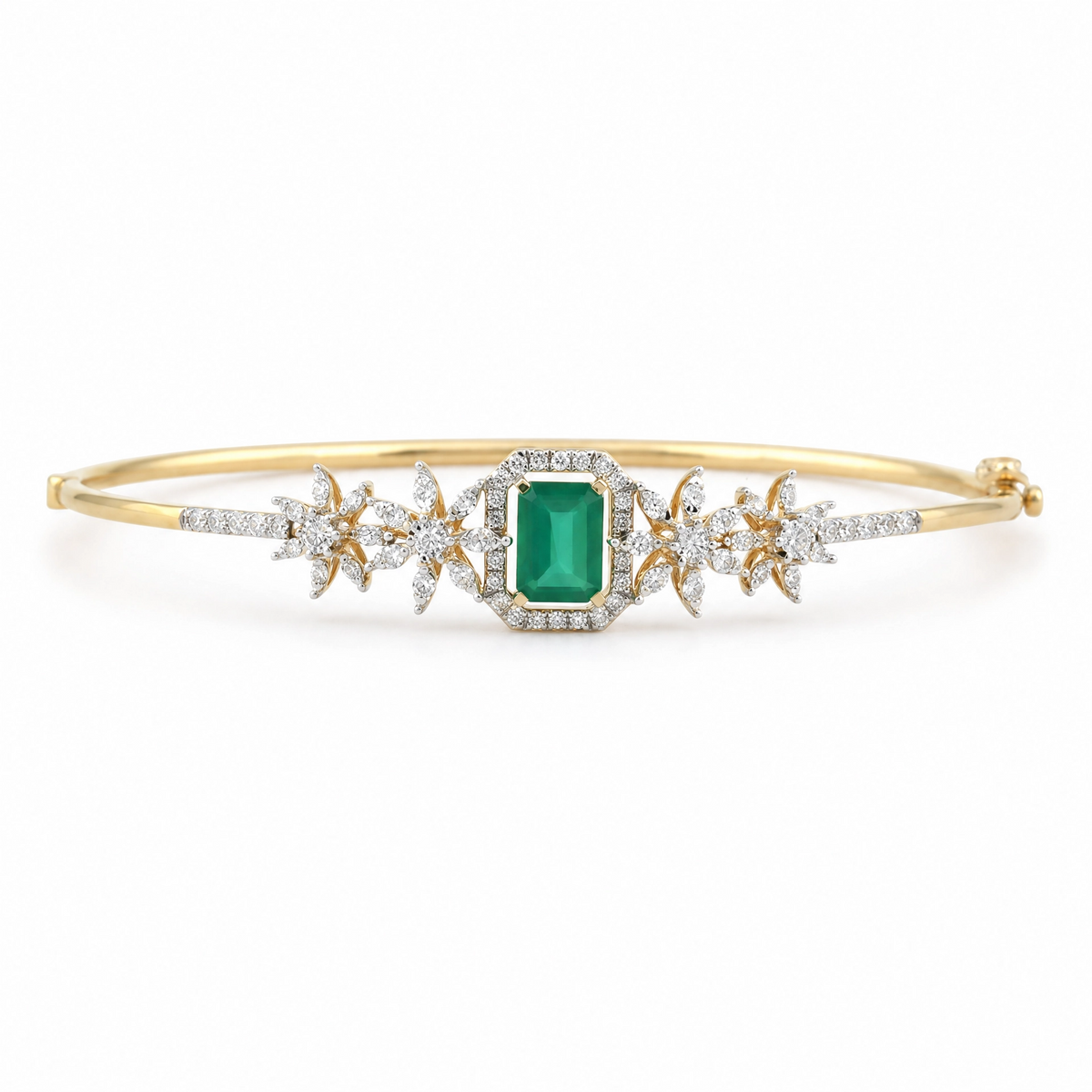 Cascading Tessera 14KT Gold Diamond Kada