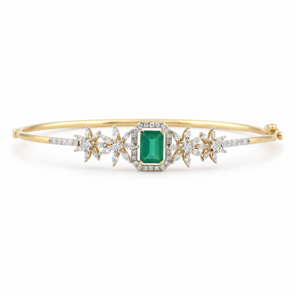 Cascading Tessera 14KT Gold Diamond Kada