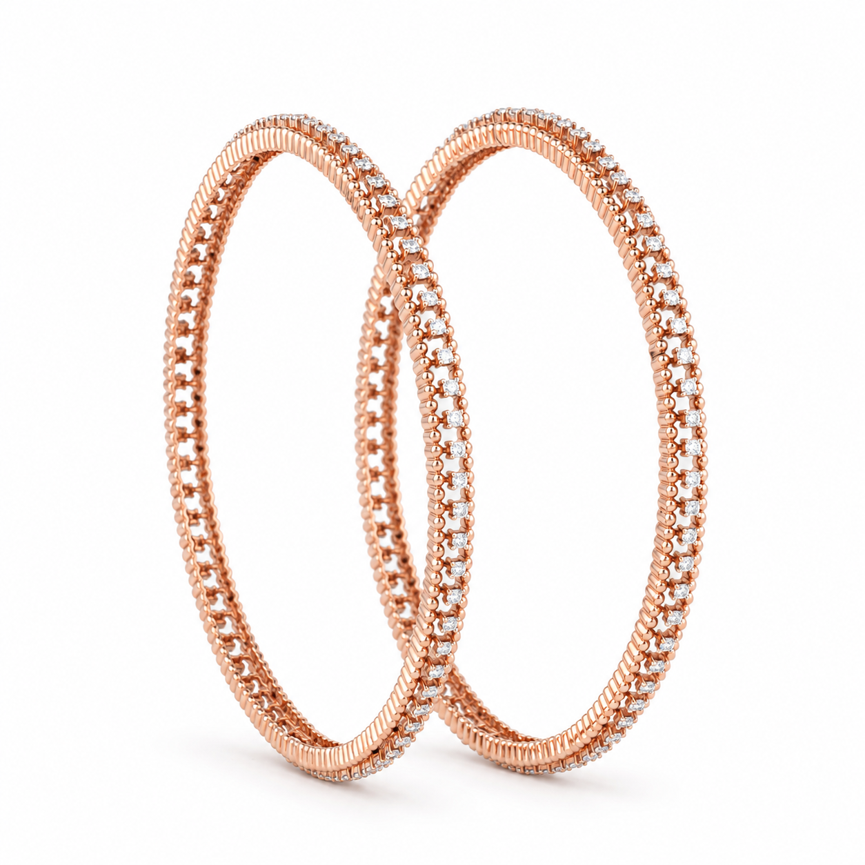 Celeste Twin 18KT Gold Diamond Bangles