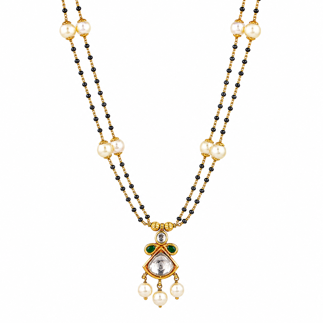 Charumati 22KT Gold Kundan Mangalsutra