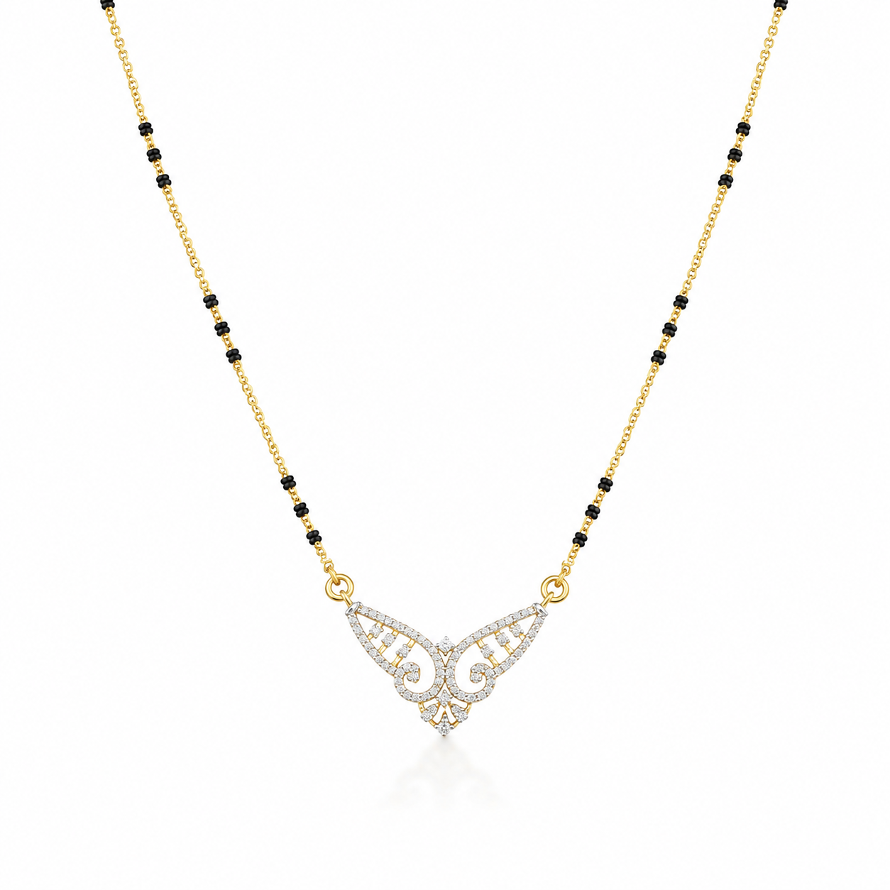 Butterfly 18KT Gold Diamond Mangalsutra