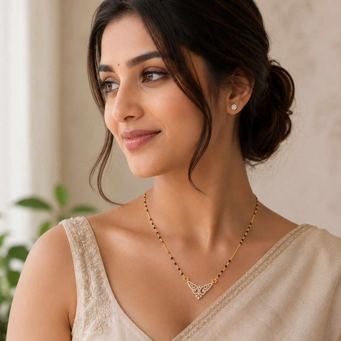Butterfly 18KT Gold Diamond Mangalsutra