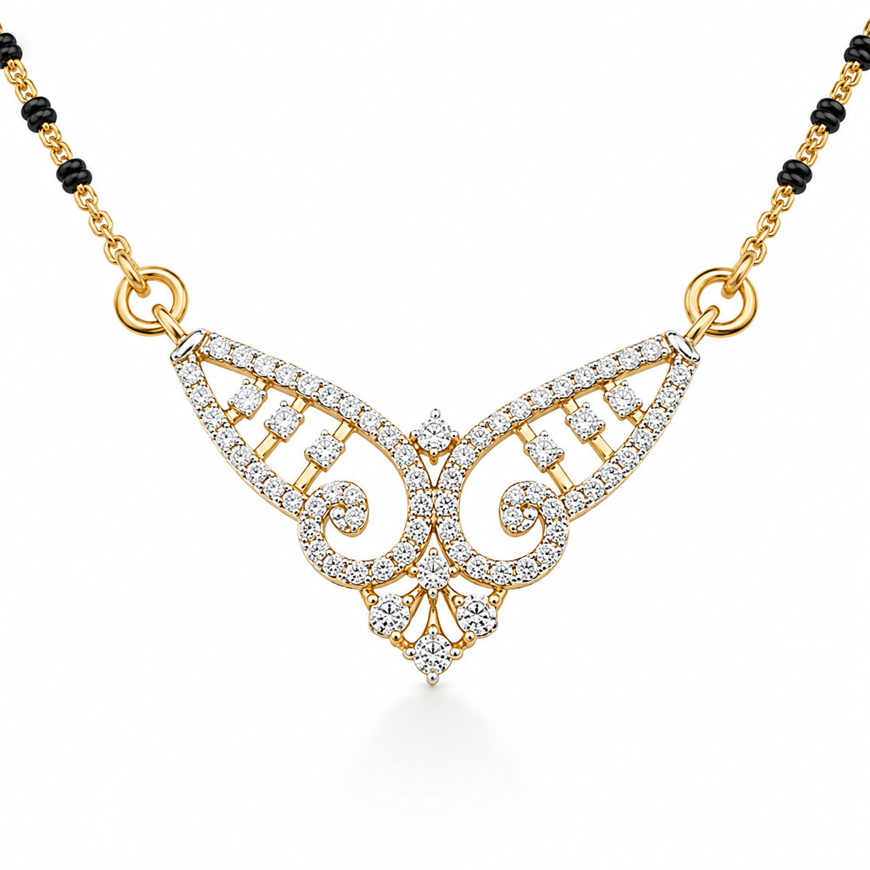 Butterfly 18KT Gold Diamond Mangalsutra
