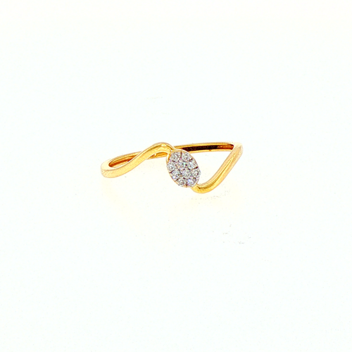 Cluster Wave 14KT Lab Grown Diamond Ring